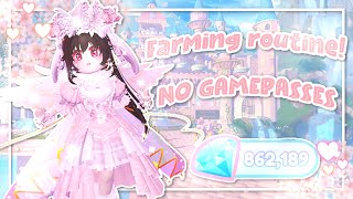 ❀ Updated Farming routine ❀  NO GAMEPASSES  Royale High [upl. by Neddy]