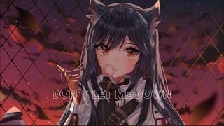 Nightcore Don’t Let Me Down Chainsmokers  lyrics [upl. by Ymerrej]