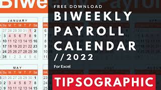 FREE Biweekly Payroll Calendar Excel  2022 [upl. by Alliw]