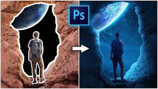 Night Moon Photoshop 2020 Composition Tutorial [upl. by Akihsal]