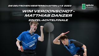 Wim Verdonschot  Matthias Danzer I EinzelAchtelfinale TischtennisDM U19 2023 [upl. by Deming666]