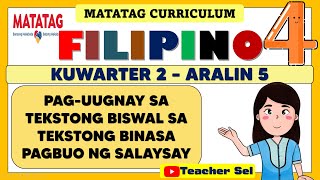 FILIPINO 4 QUARTER 2 WEEK 5 MATATAG  PAGUUGNAY SA TEKSTONG BINASA PAGBUO NG SALAYSAY [upl. by Rihsab575]