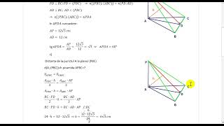 Pe planul triunghiului isoscel ABC cu ABAC20 cm si BC32 cm se ridica perpendiculara AP12√3 cm [upl. by Urba]
