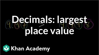 Comparing decimals difference in largest place value  Decimals  PreAlgebra  Khan Academy [upl. by Yekcin]