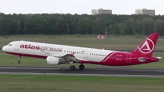 Atlasjet Global Airlines Airbus A321211 TCATY takeoff at Berlin Tegel Airport [upl. by Ellac]