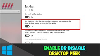 How to Enable or Disable Desktop Peek In Windows 10 [upl. by Valle]