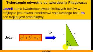 Twierdzenie odwrotne do Twierdzenia Pitagorasa  Matfiz24pl [upl. by Drapehs]