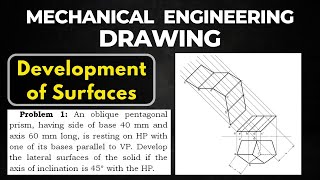 Oblique Pentagonal Prism Surface Development  Problem 1  Plate 1 amadergyantechnical [upl. by Shela]