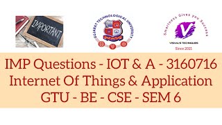 IOT Internet of Things amp Application  Important Questions  According GTU Syllabus 3160716 [upl. by Trauner]