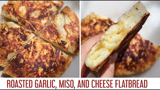 NoBake Roasted Garlic Cheese amp Miso Flat Bread Vegan [upl. by Mcdermott26]