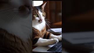 cat typing computer like humantrending catfunnycats [upl. by Hanahsuar]