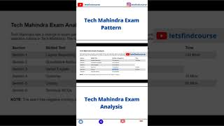 Tech Mahindra Exam Pattern shorts [upl. by Ramses669]