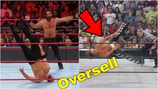 WWE Superstars Who Oversell MovesFunniest Oversells By WWE Superstars PARTI [upl. by Lybis]