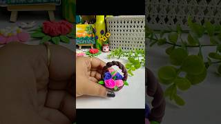 Clay Easy Flower Basket Making shorts diy art clayart clay creative shortvideo love [upl. by Thornburg]