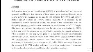 A Novel Channel and Temporal Wise Attention in Convolutional Networks for Multivariate Time Series C [upl. by Idnar779]