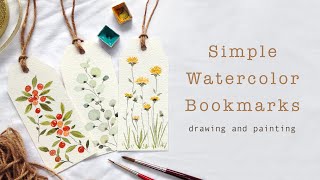 3 Simple Watercolor Bookmarks for Beginners [upl. by Lolande]