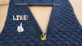 How to knit VShape NeckSui se Bind Off hone wala Vneck [upl. by Gnok529]