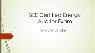 My Preparation  BEE Certified Energy Auditor Exam [upl. by Kabob]