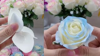 DIY Rose flower satin ribbon easy  How to make rose flower with ribbon  Ribbon decoration ideas [upl. by Flossi449]