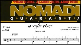 Io Voglio Vivere  Nomadi drumless  spartito PDF [upl. by Mireille]