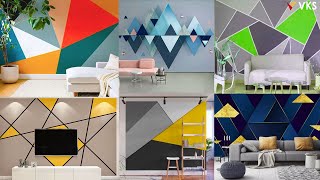 Geometric Wall Paint Design  3D Wall Painting Design ideas  Modern Geometric Accent Wall Paint [upl. by Aksel467]