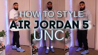 HOW TO STYLE JORDAN 5 UNC  ONFOOT REVIEW amp Try On [upl. by Nodanrb502]