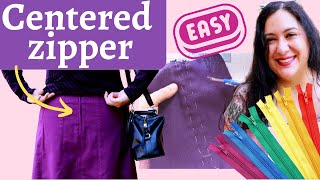 Easiest way to sew a CENTERED ZIPPER Long lasting amp neat Sewing tutorial [upl. by Hanad]