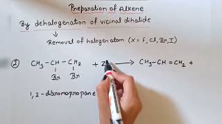 Preparation of alkene By dehalogenation of Vicinal dihalide class 11 [upl. by Nawuq]