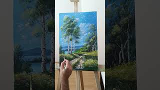 Manzara Akrilik Boya Landscape Painting 1 painting acryliclandscape how [upl. by Amar41]