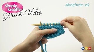 Strickvideo Abnahme ssk [upl. by Yleek260]