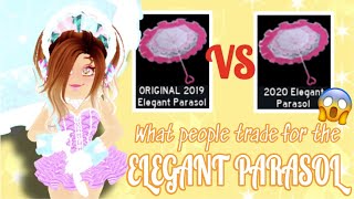 What people trade for the PARASOL OG vs 2020 Elegant Parasol Royale High Flashing warning [upl. by Akinek]