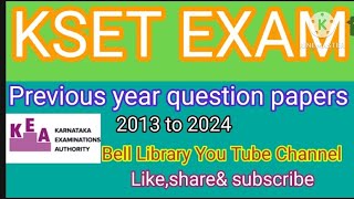 KSET EXAM Previous Year Question Papers Download Free  ಕನ್ನಡದಲ್ಲಿ [upl. by Cyndy]