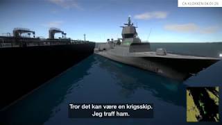 Accident Norwegian frigate collision Helge Ingstad with oil tanker [upl. by Gunar291]