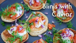 Blinis with Danish Caviar Stenbiderrogn  In Carinas Kitchen [upl. by Eiramyllek]