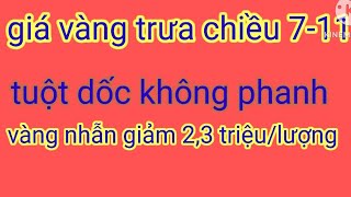 giá vàng trưa chiều ngày 711 mới nhất lao dốc không phanh [upl. by Sirraf]