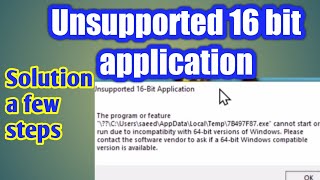 unsupported 16 bit application  16 bit application solution [upl. by Gipson]