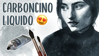 DIRETTA 🖌 Proviamo insieme per la prima volta il CARBONCINO LIQUIDO Schmincke Liquid Charcoal [upl. by Halyk]