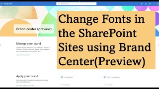 Quick Overview Brand Center Preview to Effortlessly Apply Brand Fonts to Your SPFx Solutions [upl. by Eirojram]