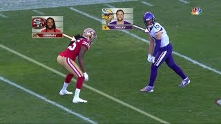 Stefon Diggs amp Adam Thielen vs Richard Sherman amp Witherspoon WR vs CB Divisional Round Highlights [upl. by Fredette480]