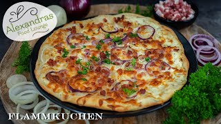 Einfacher Flammkuchen mit Quark Öl Teig Sooo lecker flammkuchen [upl. by Varney196]