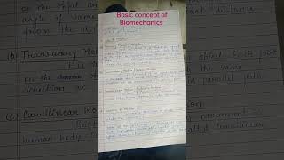 Biomechanics notes  viral handwritten 👍👍👍💯💯💯👍 [upl. by Gareri]