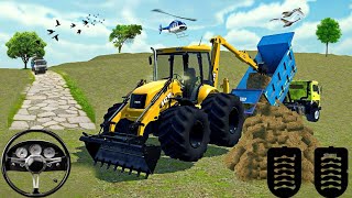 Drive JCB In ROUND BALES loaded from Damper Unloading to JCB gamingvideos [upl. by Thane]