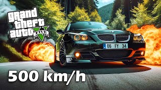 BMW E60I 500kmh HIZA ÇIKARDIM   GTA 5 MODS [upl. by Ardella488]