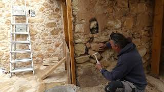 Preparing the old stone walls for reconstruction  Renovation of an old Spanish Finca [upl. by Holihs975]