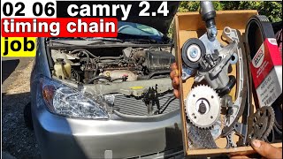 2002 2013 toyota camry Matrix Rav4 Highlander Lexus 24 Timing Chain Replacement step by step part1 [upl. by Gonta]