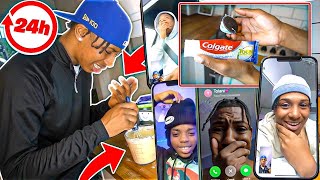 YOUTUBERS CONTROL WHAT I EAT FOR 24 HOURS [upl. by Hpeosj]