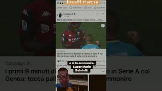 Balotelli col Genoa tocca palla tre volte e si fa ammonire [upl. by Ylloj]