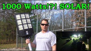 ✅ WHAT 1000W Solar LED Street Light Lets Test This Out  Compare To Hardwired 150W LED [upl. by Itnahsa728]