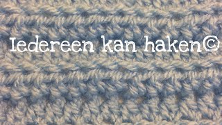 ♥️ iedereenkanhaken Boordsteek Ribbelsteek different languages subtitledDIY crochet Chunky [upl. by Naval355]