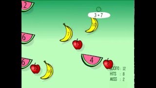 Fruit Splat Addition Math Game  Level 2 Addition  Single digits  Gameplay [upl. by Nosidam]